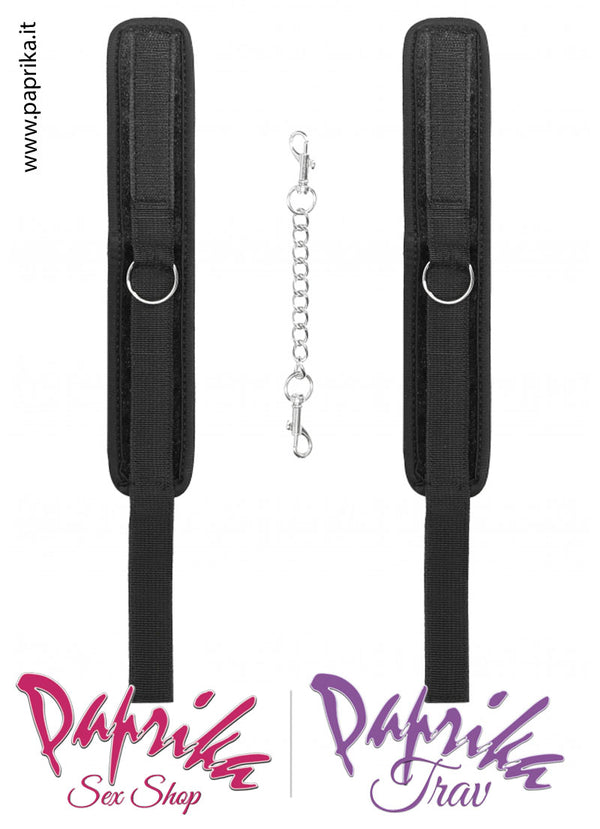 Cavigliere Bdsm Velluto Imbottite Fibbie Catenella Moschettoni