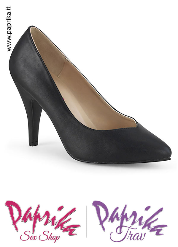 Décolleté Sexy Pianta Larga Pelle Vegan Tacco 10 Senza Zeppa