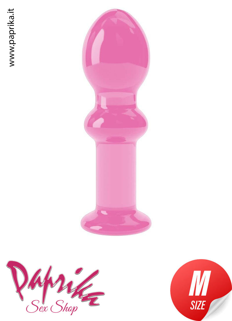Dildo Anale Sagomato Punta Larga Unisex 11 cm Ø 35 Vetro Infrangibile