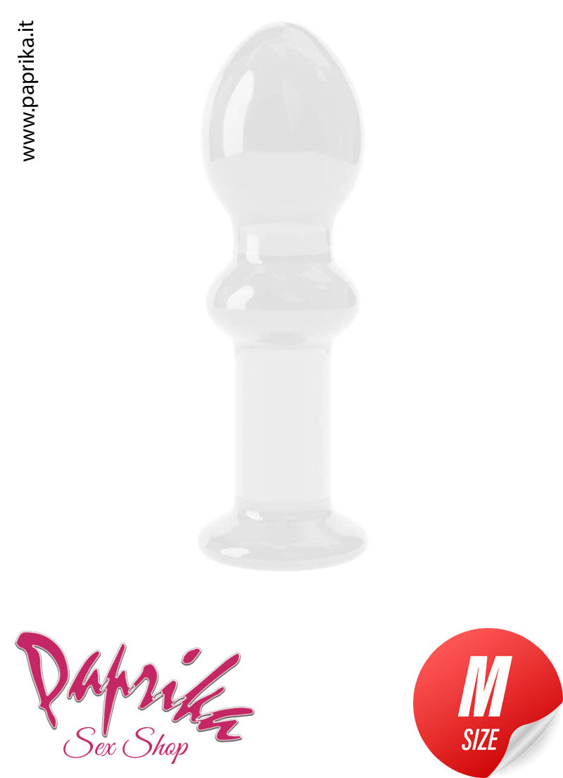 Dildo Anale Sagomato Punta Larga Unisex 11 cm Ø 35 Vetro Infrangibile