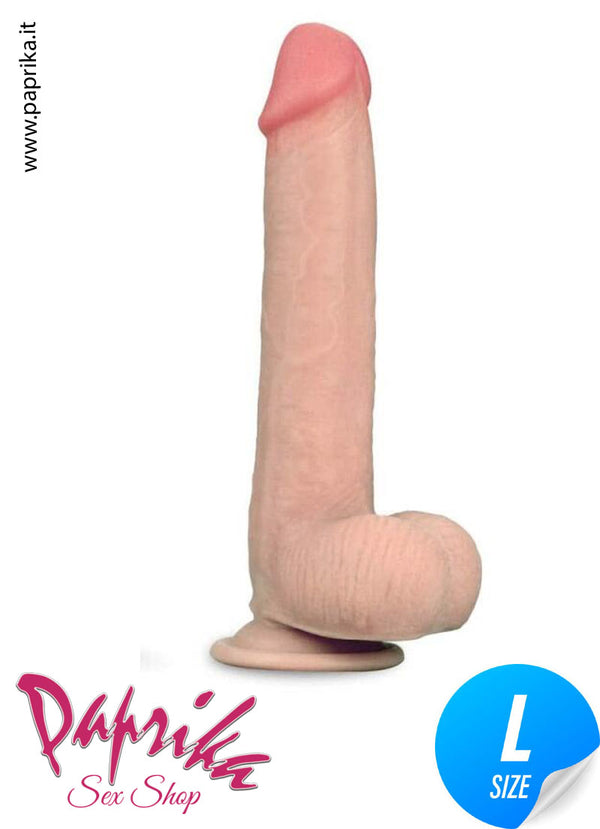 Fallo Testicoli TPE Morbido Pelle Mobile 21 cm Ø 40 Ventosa Non Vibrante
