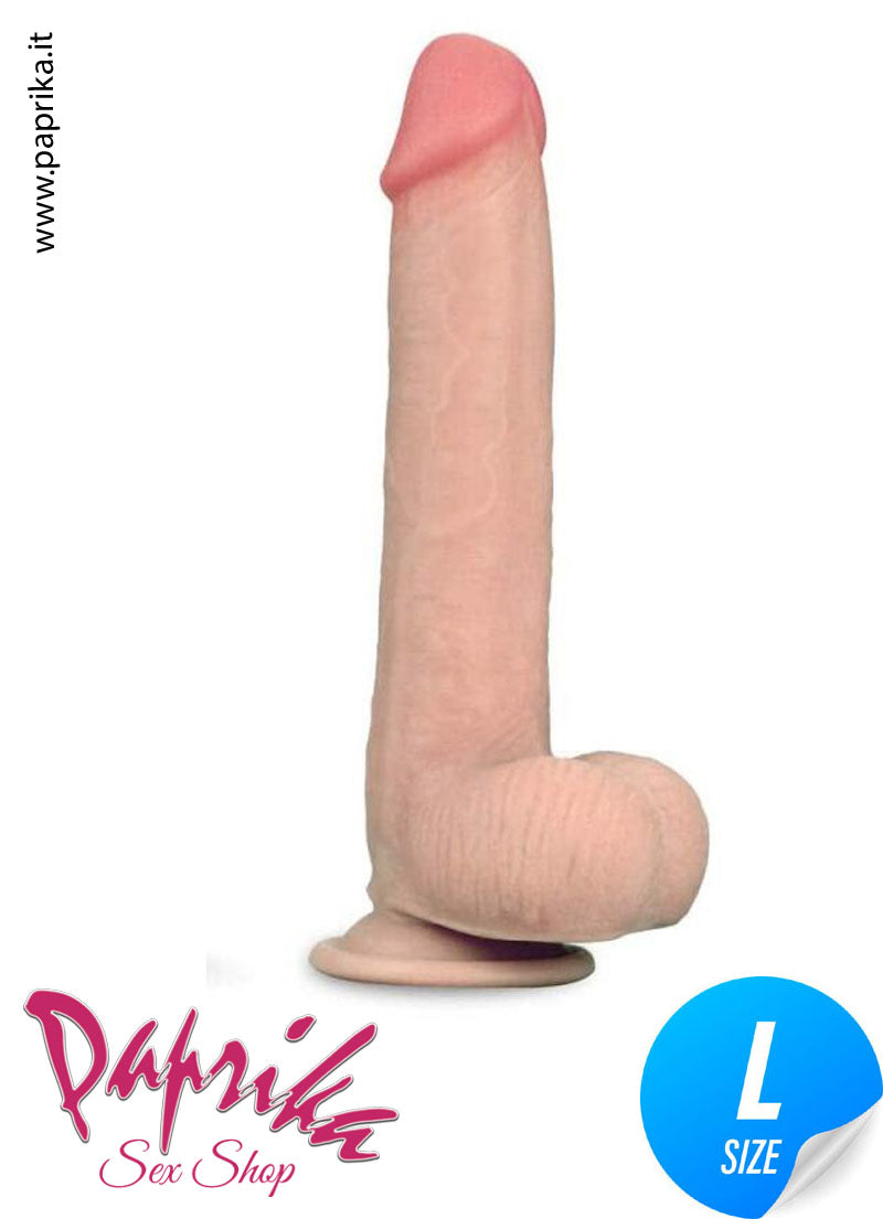 Fallo Testicoli TPE Morbido Pelle Mobile 18 cm Ø 40 Ventosa Non Vibrante