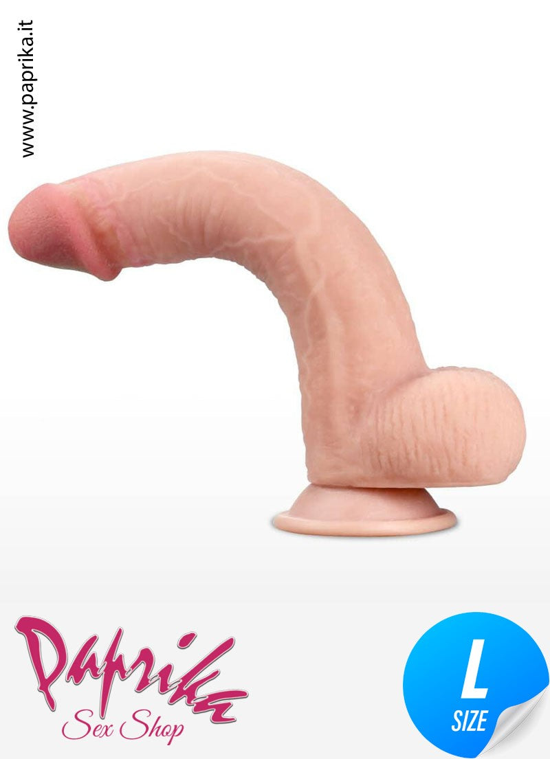 Fallo Testicoli TPE Morbido Pelle Mobile 18 cm Ø 40 Ventosa Non Vibrante