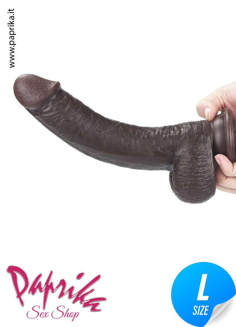 Fallo Testicoli TPE Morbido Pelle Mobile 21 cm Ø 40 Ventosa Non Vibrante