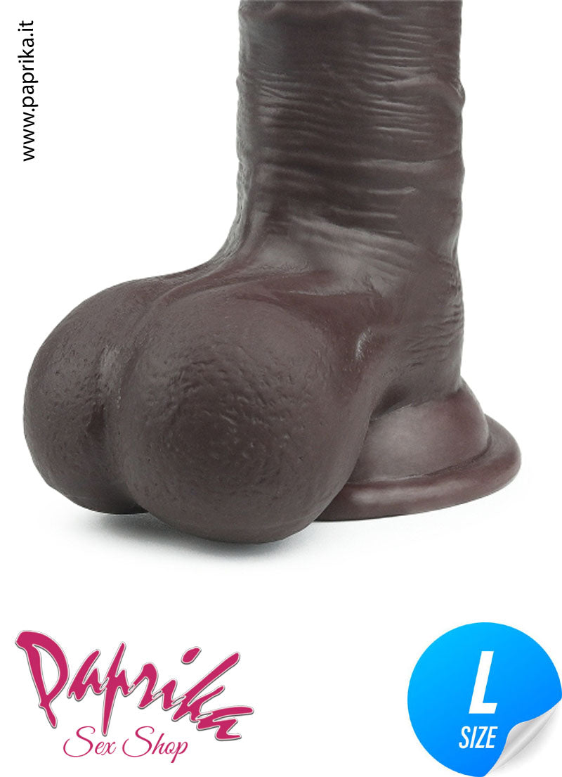 Fallo Testicoli TPE Morbido Flessibile 18 cm Ø 48 Ventosa Pelle Mobile Non Vibrante