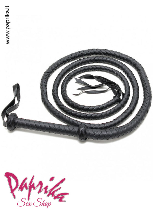 Frusta Pelle Sadomaso Arabian Bullwhip 240 cm Terminale Strisce