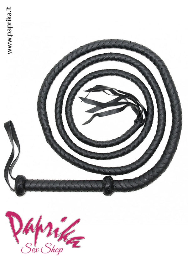 Frusta Pelle Sadomaso Arabian Bullwhip 240 cm Terminale Strisce
