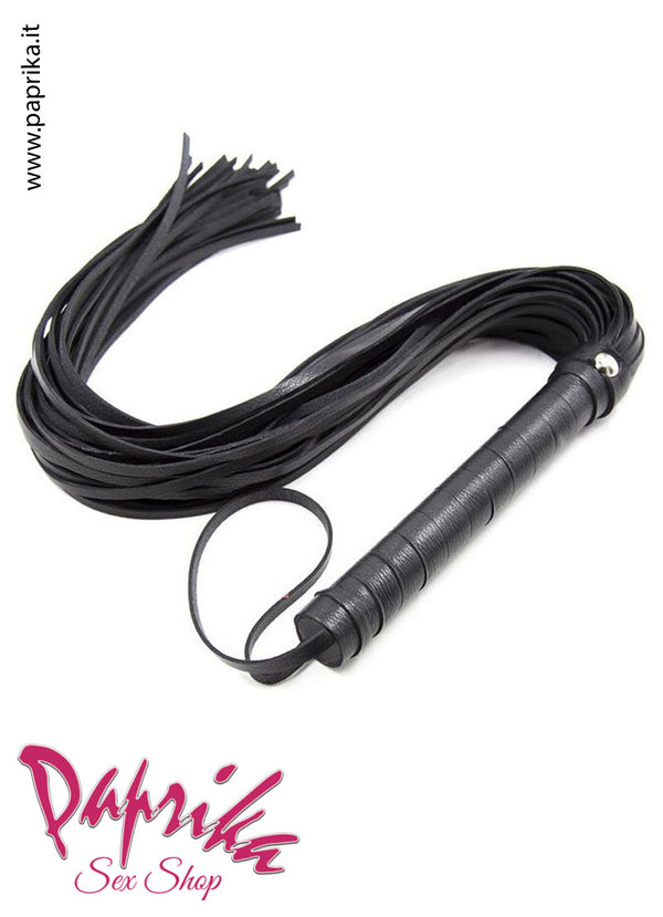 Flogger Frusta Indolore Sadomaso 60 cm Strisce Pelle Sottili