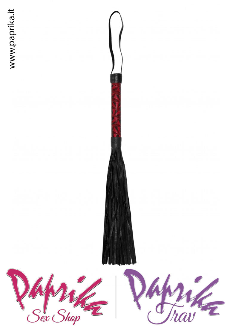 Flogger Indolore Frusta Ecopelle 40 cm Manico Ricoperto Vinile