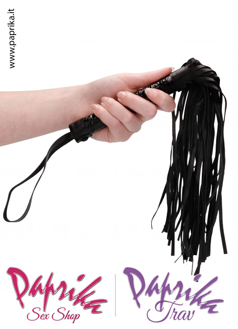 Flogger Indolore Frusta Ecopelle 40 cm Manico Ricoperto Vinile