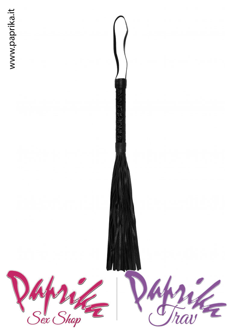 Flogger Indolore Frusta Ecopelle 40 cm Manico Ricoperto Vinile