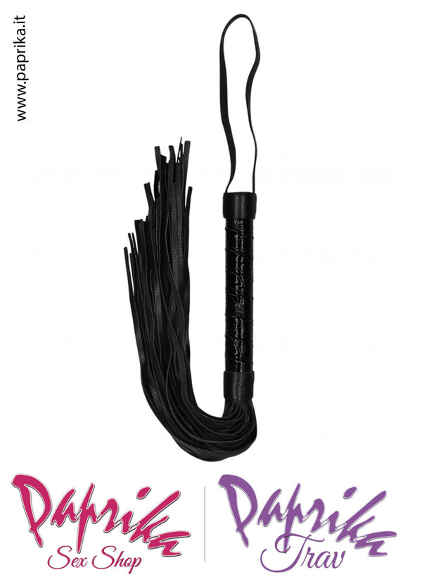 Flogger Indolore Frusta Ecopelle 40 cm Manico Ricoperto Vinile