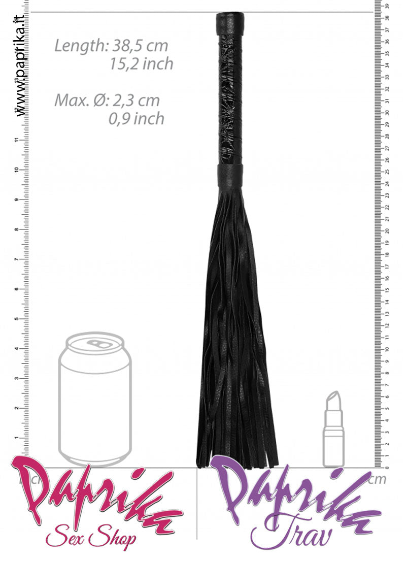 Flogger Indolore Frusta Ecopelle 40 cm Manico Ricoperto Vinile