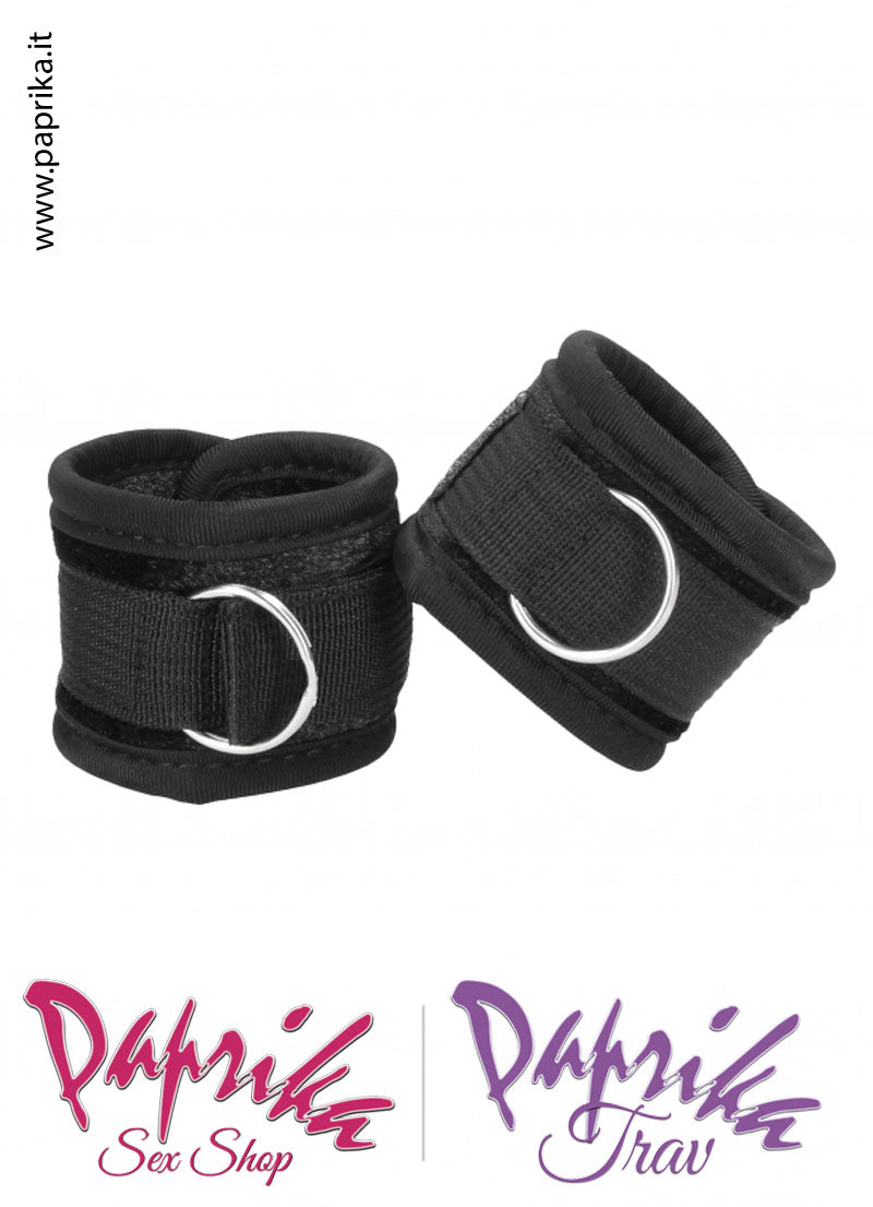 Manette Polsiere Bdsm Imbottite Velluto Velcro Catenella Moschettoni