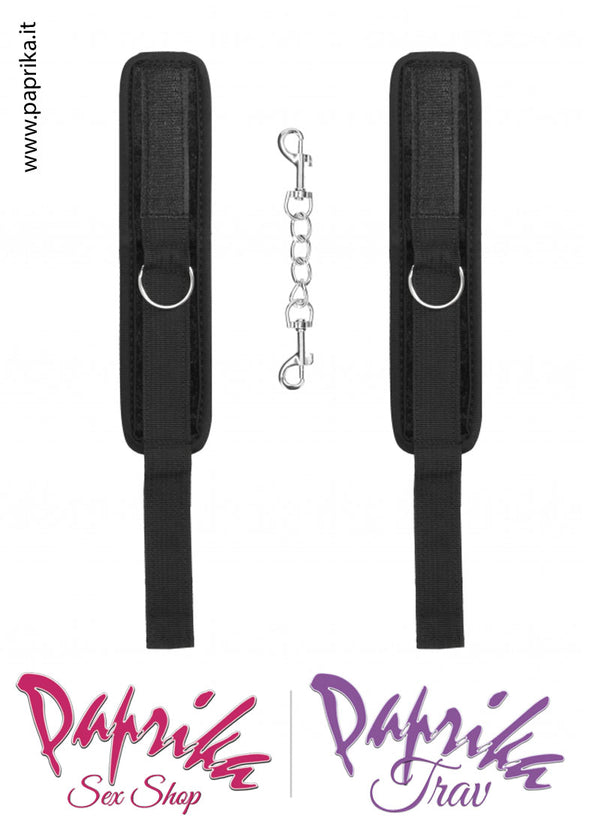 Manette Polsiere Bdsm Imbottite Velluto Velcro Catenella Moschettoni