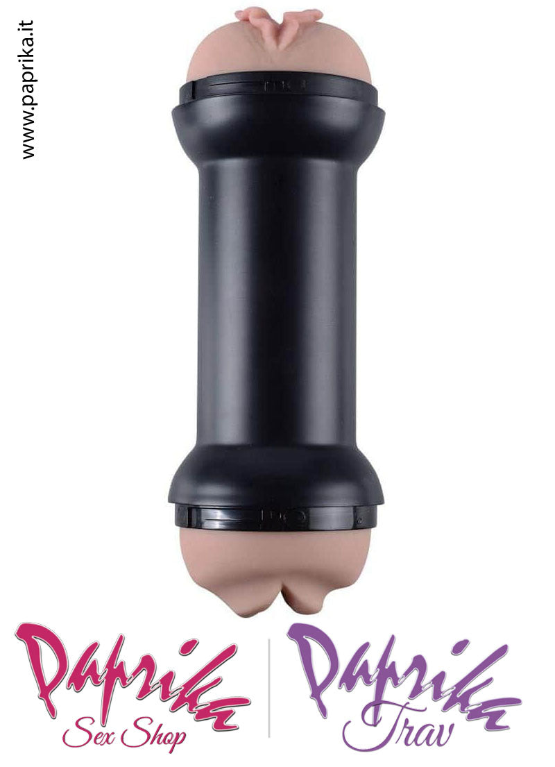 Vagina Bocca Masturbatore Maschile Double Tubo 20 cm Non Vibrante