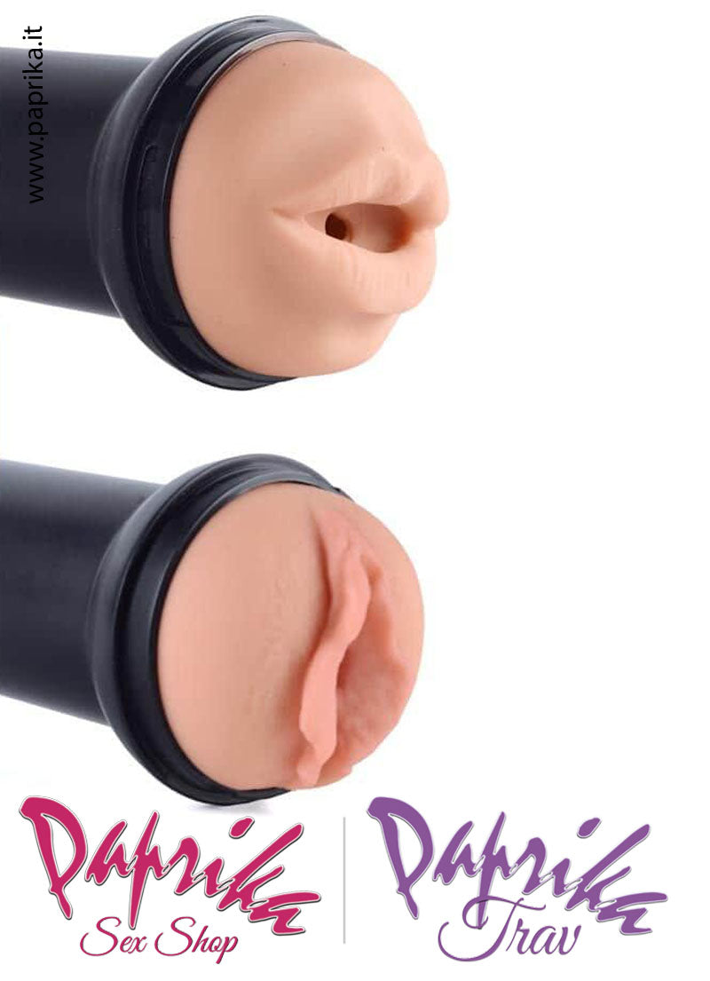 Vagina Bocca Masturbatore Maschile Double Tubo 20 cm Non Vibrante