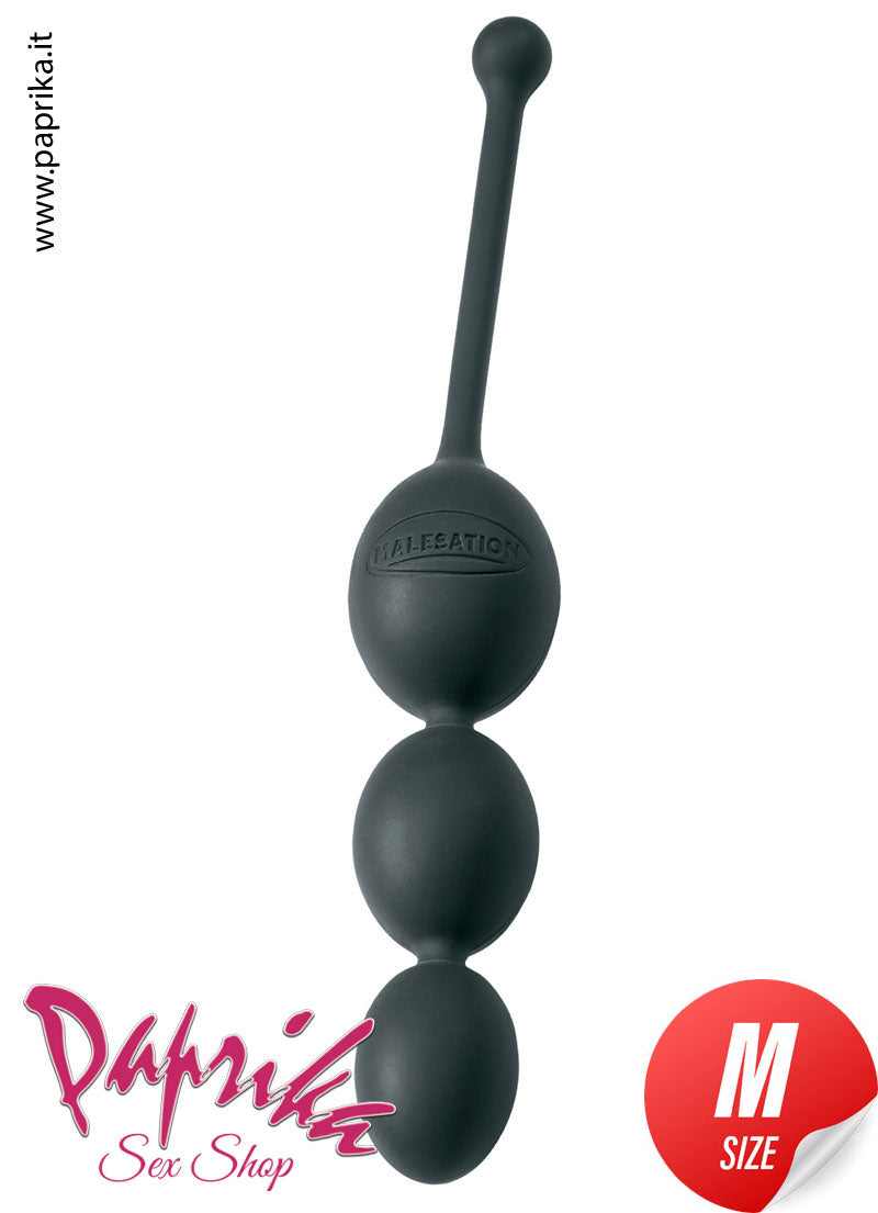 Palline Anali Ovali Unisex 12 cm 3 Sfere Crescendo Ø 32 Silicone Cordino