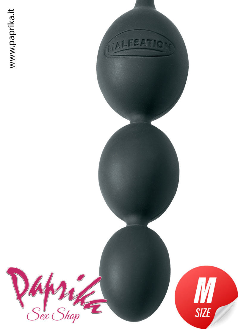 Palline Anali Ovali Unisex 12 cm 3 Sfere Crescendo Ø 32 Silicone Cordino