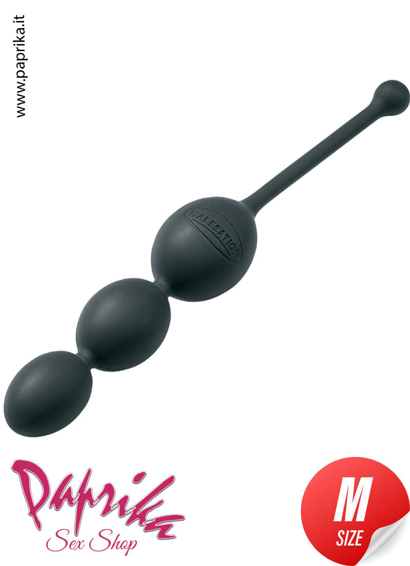Palline Anali Ovali Unisex 12 cm 3 Sfere Crescendo Ø 32 Silicone Cordino