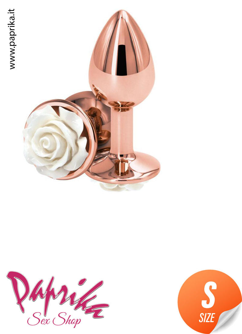 Rosebud Plug Anale Small 7 cm Ø 28 Alluminio Bronzo Fiore In Rilievo