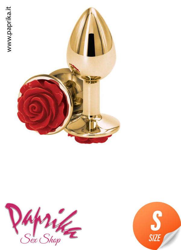 Rosebud Plug Anale Small 7 cm Ø 28 Alluminio Bronzo Fiore In Rilievo