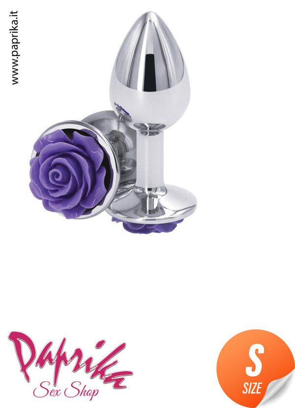 Rosebud Plug Anale Small 7 cm Ø 28 Alluminio Bronzo Fiore In Rilievo