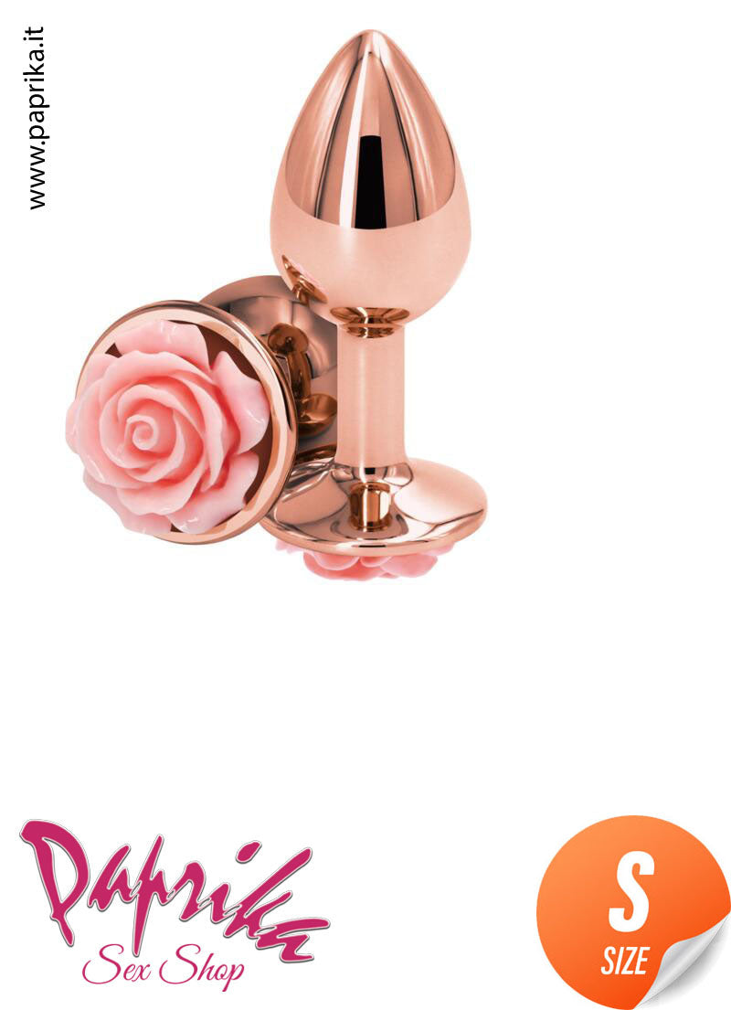 Rosebud Plug Anale Small 7 cm Ø 28 Alluminio Bronzo Fiore In Rilievo