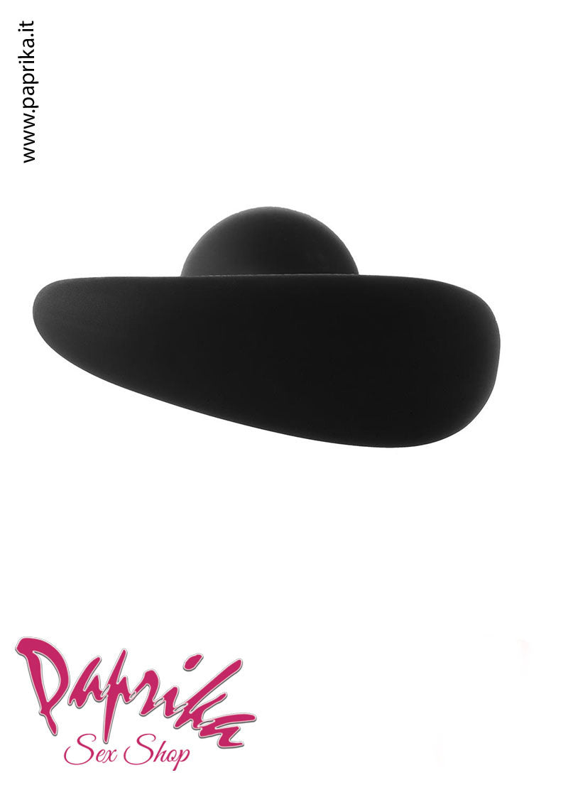 Plug Anale Unisex Silicone Nero Morbido Base Curva 3 Misure