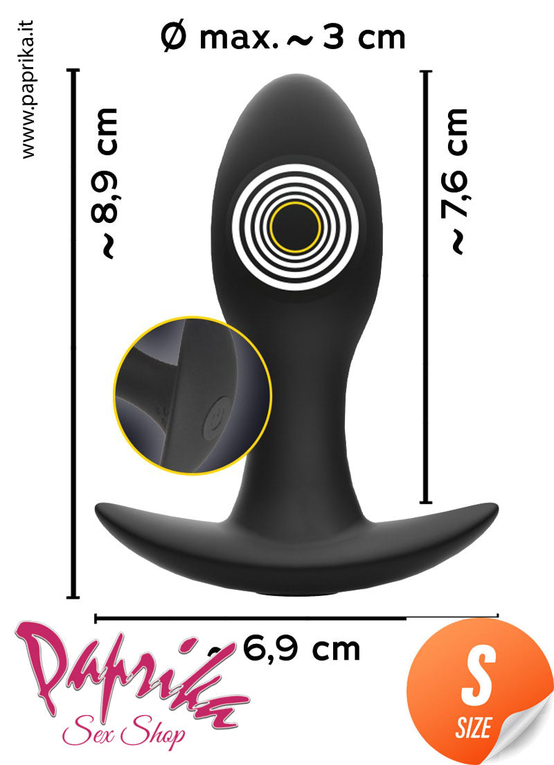 Plug Anale Small Unisex Silicone 9 cm Ø 30 Vibrante 20 Velocità