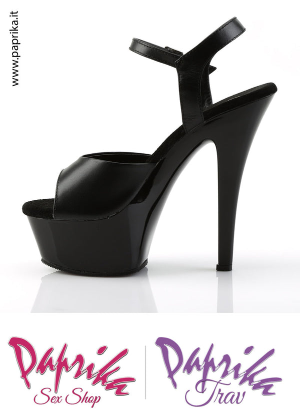 Sandali Sexy SimilPelle Opaca Cinturino Tacco Spillo 15.2 Zeppa 4.5