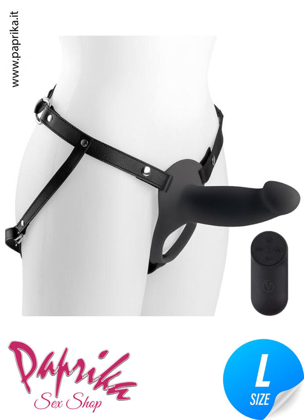 Strap-On Maschile Protesi Vuota Vibrante Telecomando 18 cm Ø Interno 40