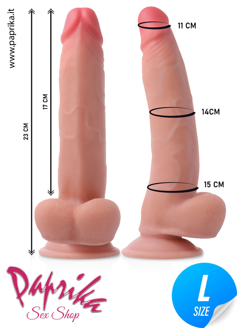 Strap-On Indossabile Fallo Silicone 23 cm Ø 38 Non Vibrante