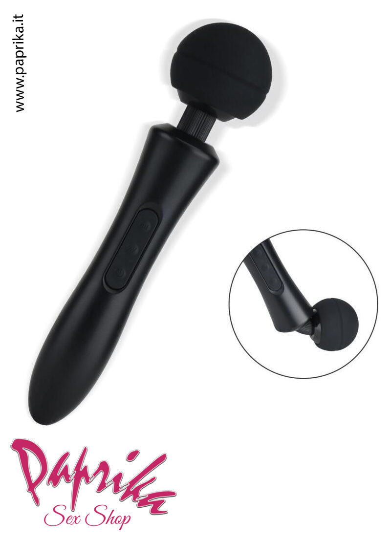 Vibratore Magic Wand 35 cm Abs Testa Silicone Flessibile 8 x 20 Funzioni