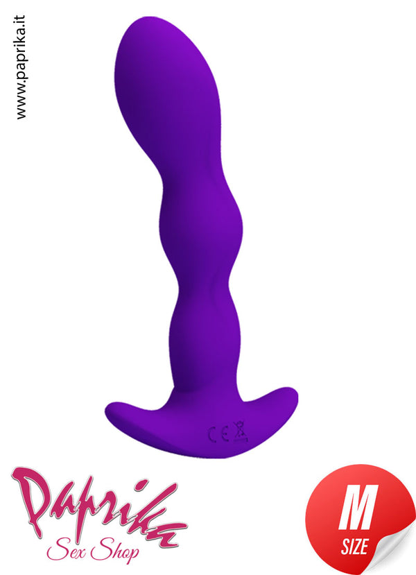 Plug Anale 13 cm Ø 33 Sagomato Silicone Vibrante Base Curva