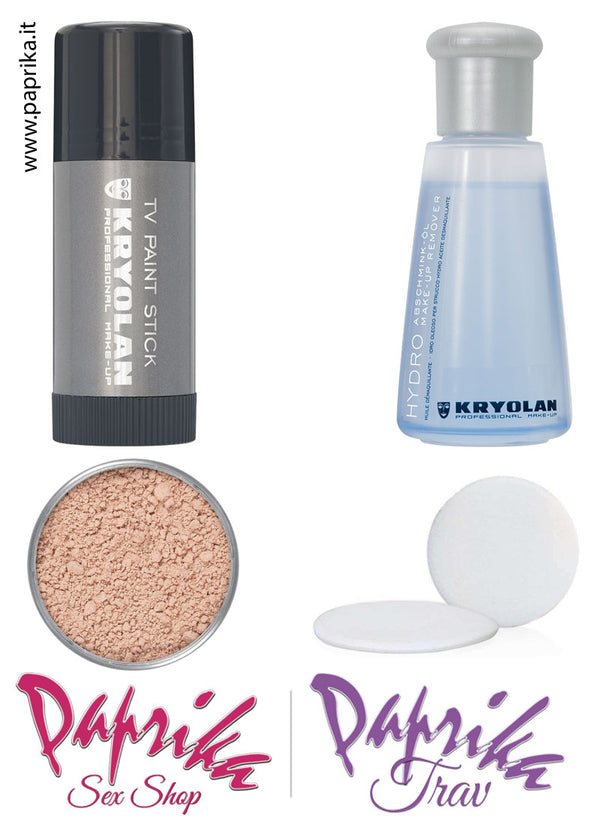 Kit Copribarba Kryolan 4 Pezzi TvPaint - Cipria - Puff - Struccante