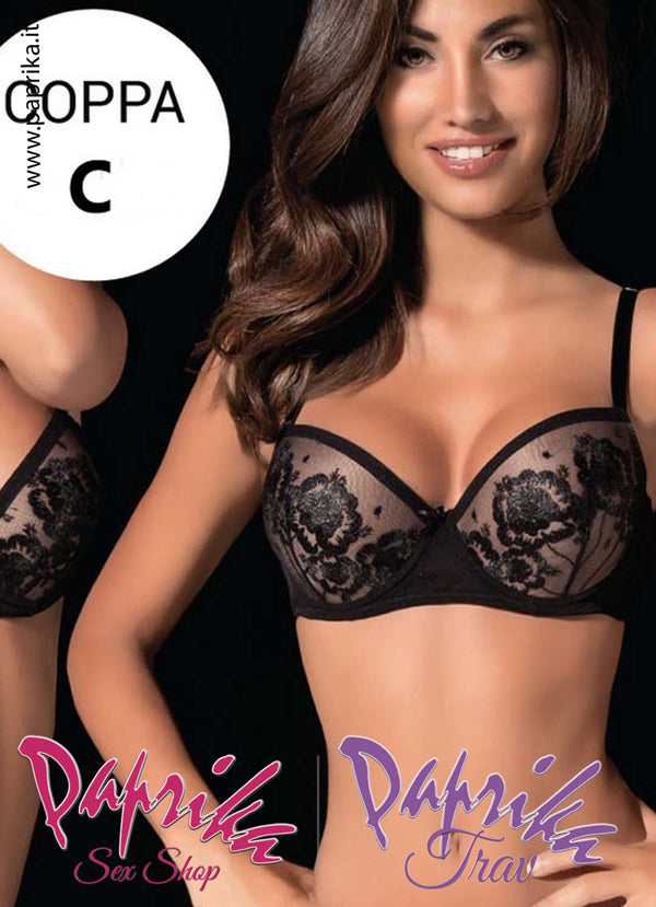 Reggiseno Nudo Pizzo Nero Non Imbottito Coprente Spalline Medie